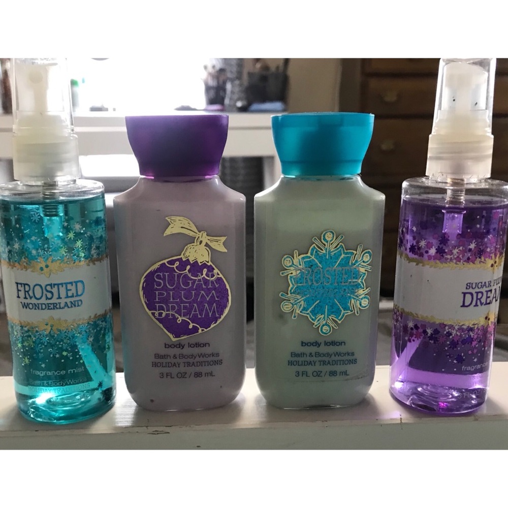 Bath and body works lotion and sprays.
